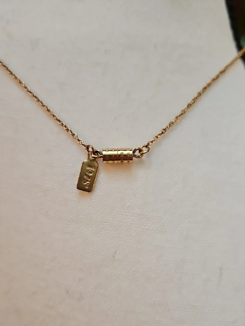1928 Gold-Tone Circle Necklace with Blue Enamel Bird Bee Butterfly Charms